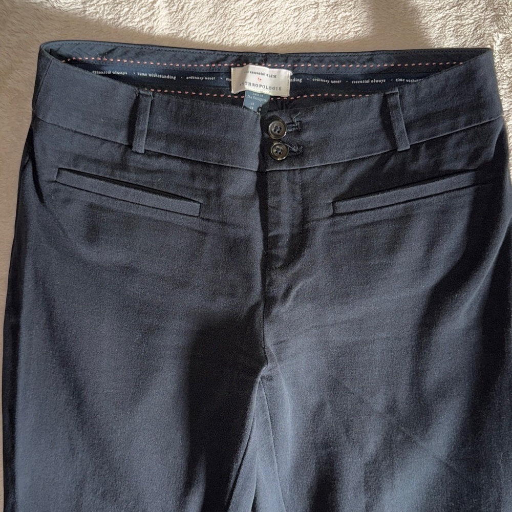 Anthropologie Black Slim Dress Pants. Very flattering and stretchy.
